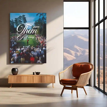 Quote Metal Poster | Tiger Woods – Prove Them All Wrong Metal Frame Champion Comeback Golf Wall Art | Relentless Mindset Quote Metal Poster - TURTLEWINGS