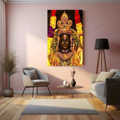 Ram Lalla Metal Poster – Divine Childhood Avatar Wall Art | Spiritual Hindu Decor - TURTLEWINGS