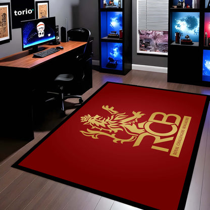 Royal Challengers Bengaluru Floor Mat (3 mm Thick) | Bold Red Fan Flat Rug for Bedroom, Gaming Room & Sports Spaces