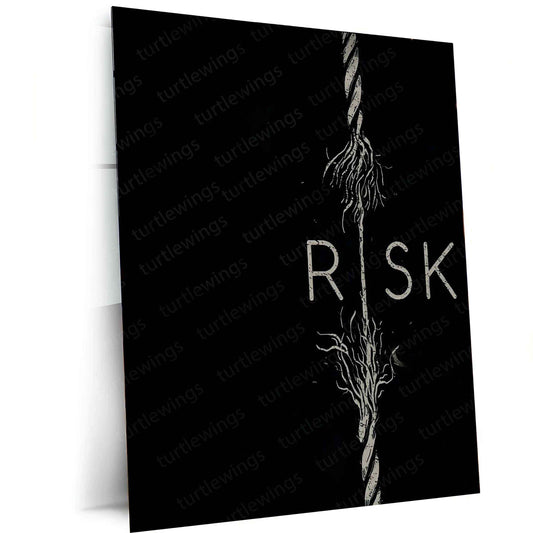 Risk Quote Metal Poster – Motivational Wall Art | Inspirational Success Decor - TURTLEWINGS