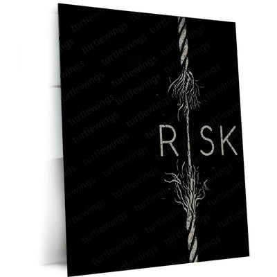 Risk Quote Metal Poster – Motivational Wall Art | Inspirational Success Decor - TURTLEWINGS