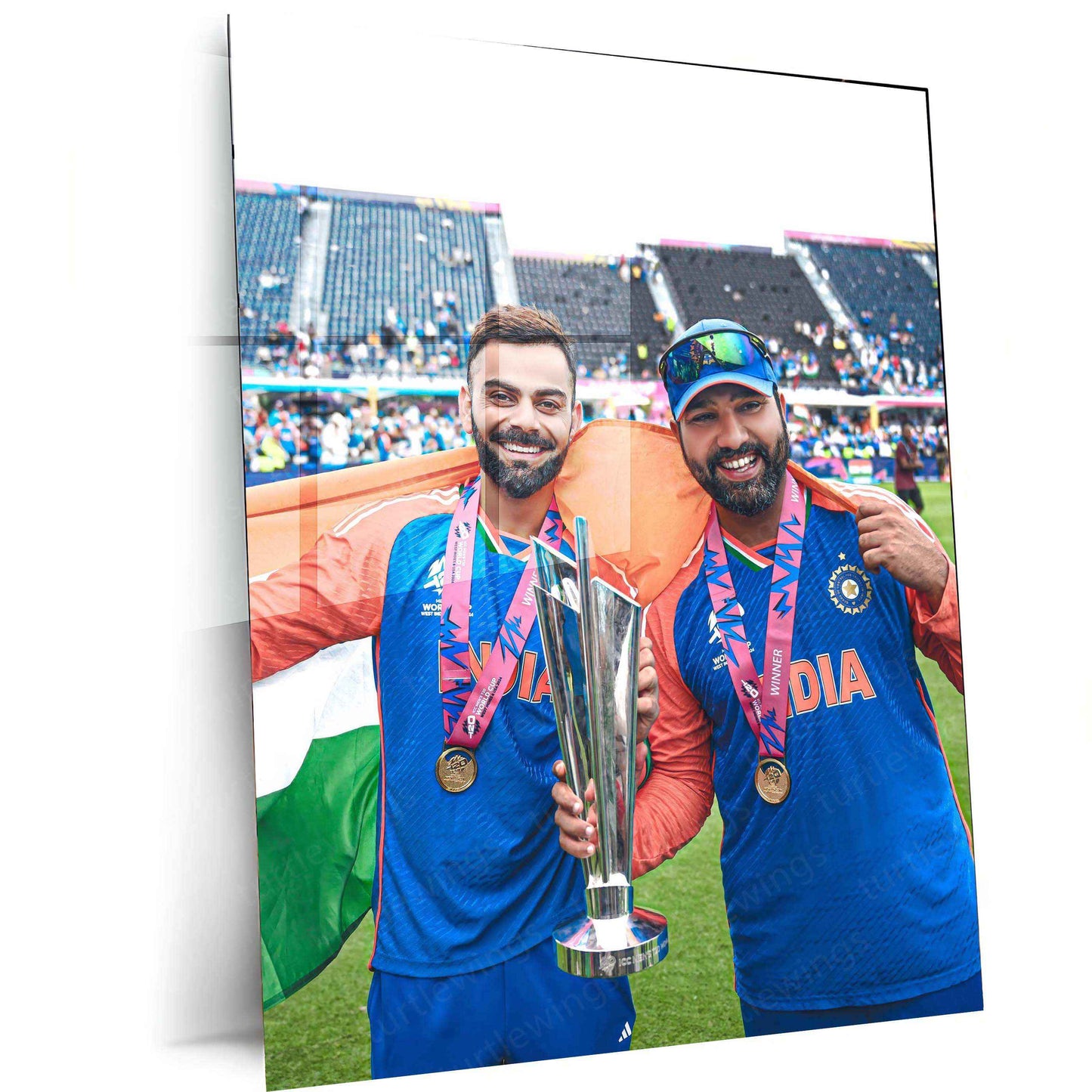 RO-KO Metal Poster – Rohit Sharma & Virat Kohli Wall Art | Team India Cricket Duo - TURTLEWINGS