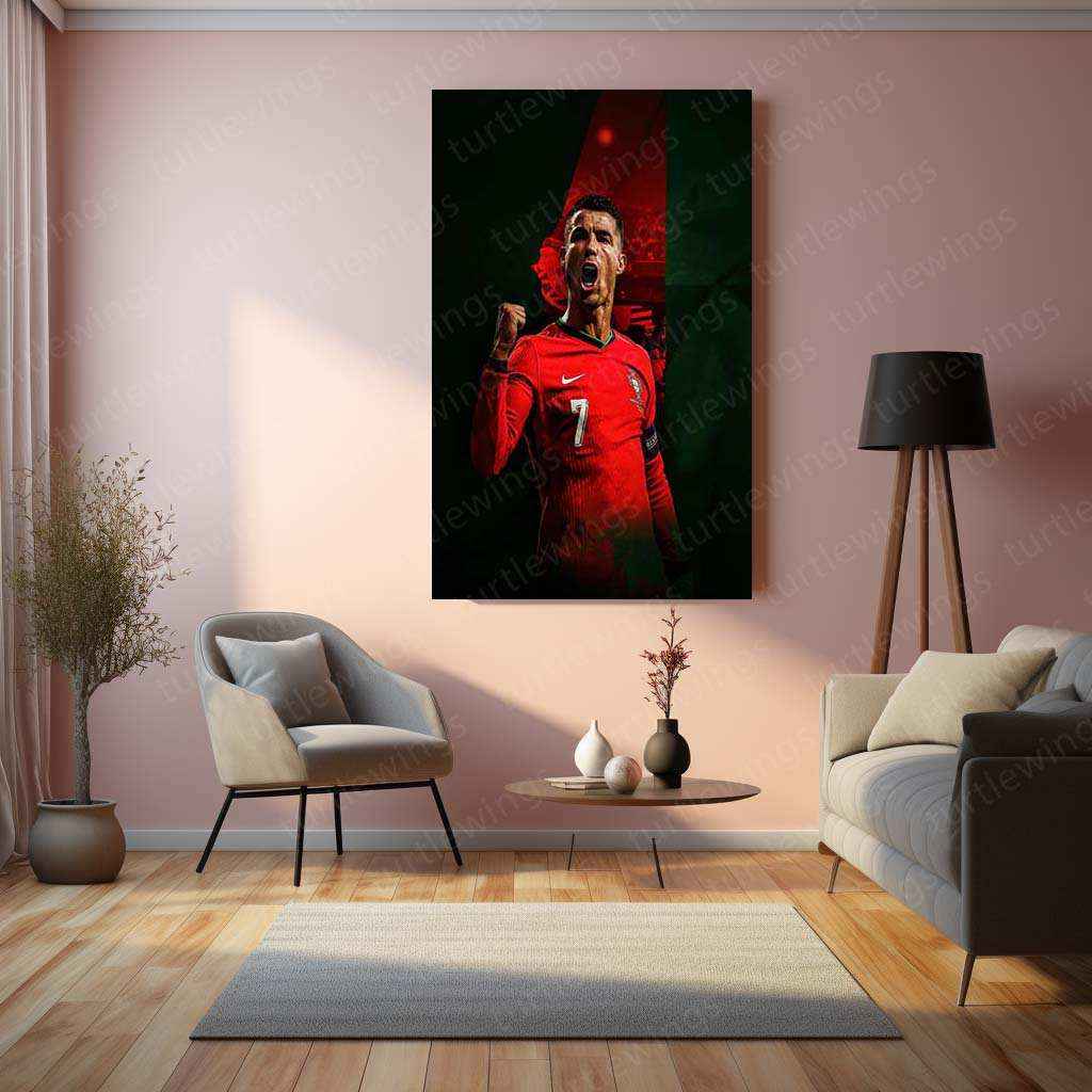 Cristiano Ronaldo Metal Poster – Iconic Football Legend Wall Art 2 - TURTLEWINGS