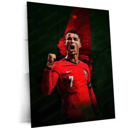 Cristiano Ronaldo Metal Poster – Iconic Football Legend Wall Art 2 - TURTLEWINGS