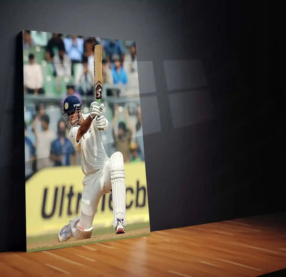 Cricket Metal Poster | Rahul Dravid Classic Shot Metal Poster | The Wall Indian Cricket Legend Wall Art - TURTLEWINGS
