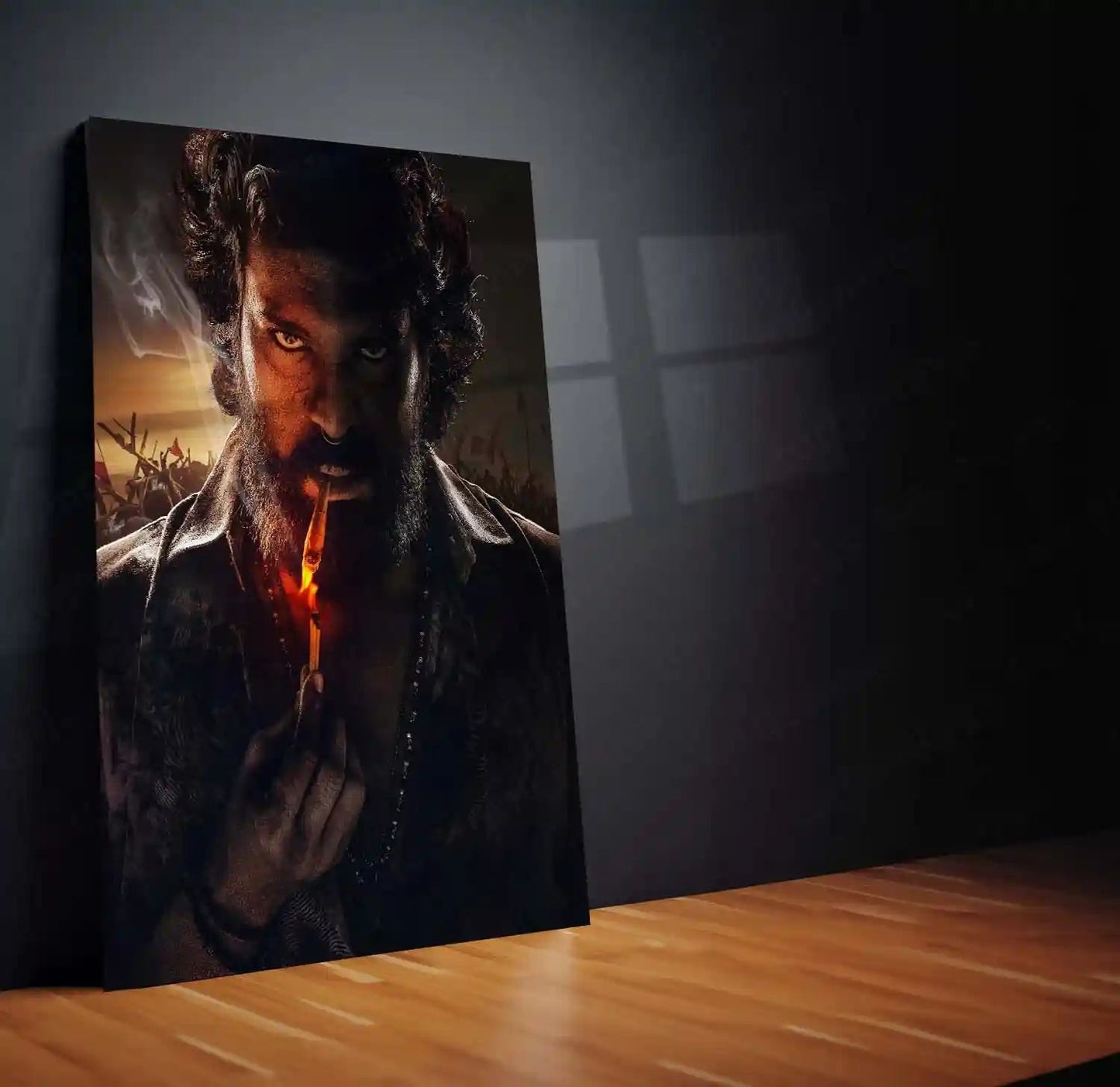 Movies & Series Metal Poster | Ram Charan Mass Stylish Metal Poster | Powerful Telugu Superstar Wall Art | Premium Actor Portrait Frame 01 - TURTLEWINGS