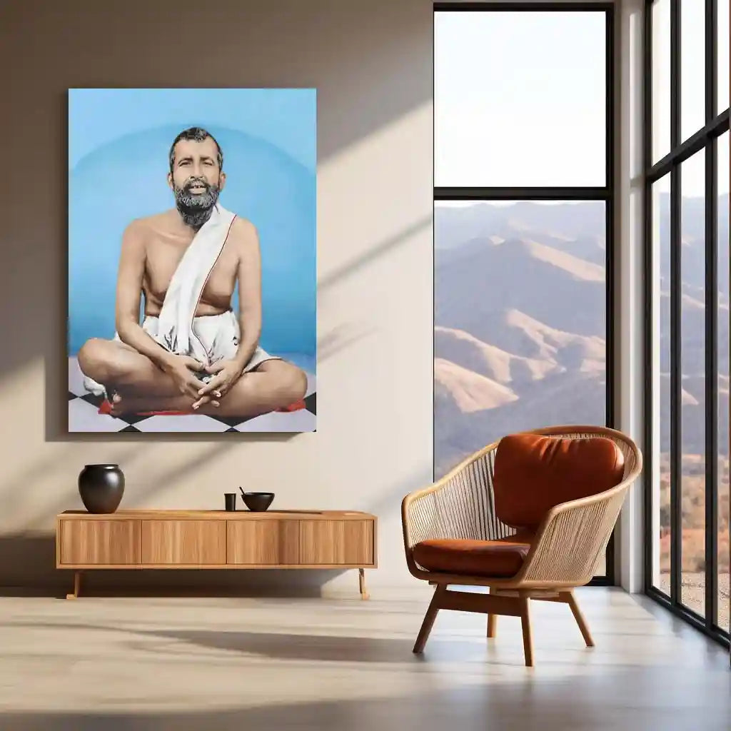 Spiritual Metal Poster | Ramakrishna Paramhansa | Spiritual Peace & Divine Wisdom Wall Art - TURTLEWINGS