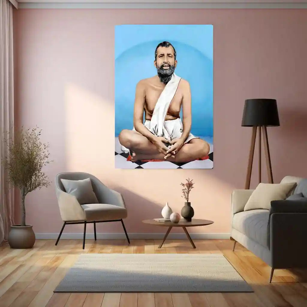 Spiritual Metal Poster | Ramakrishna Paramhansa | Spiritual Peace & Divine Wisdom Wall Art - TURTLEWINGS