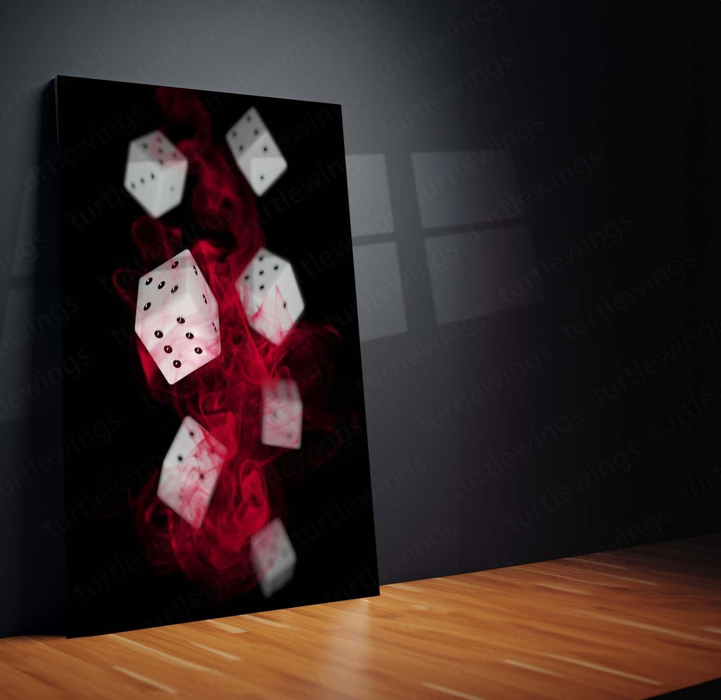 Red Smoke Dice Metal Poster | Casino Luck & Gambling Aesthetic Wall Art  Premium Dice & Gaming Inspired Metal Frame by TurtleWings