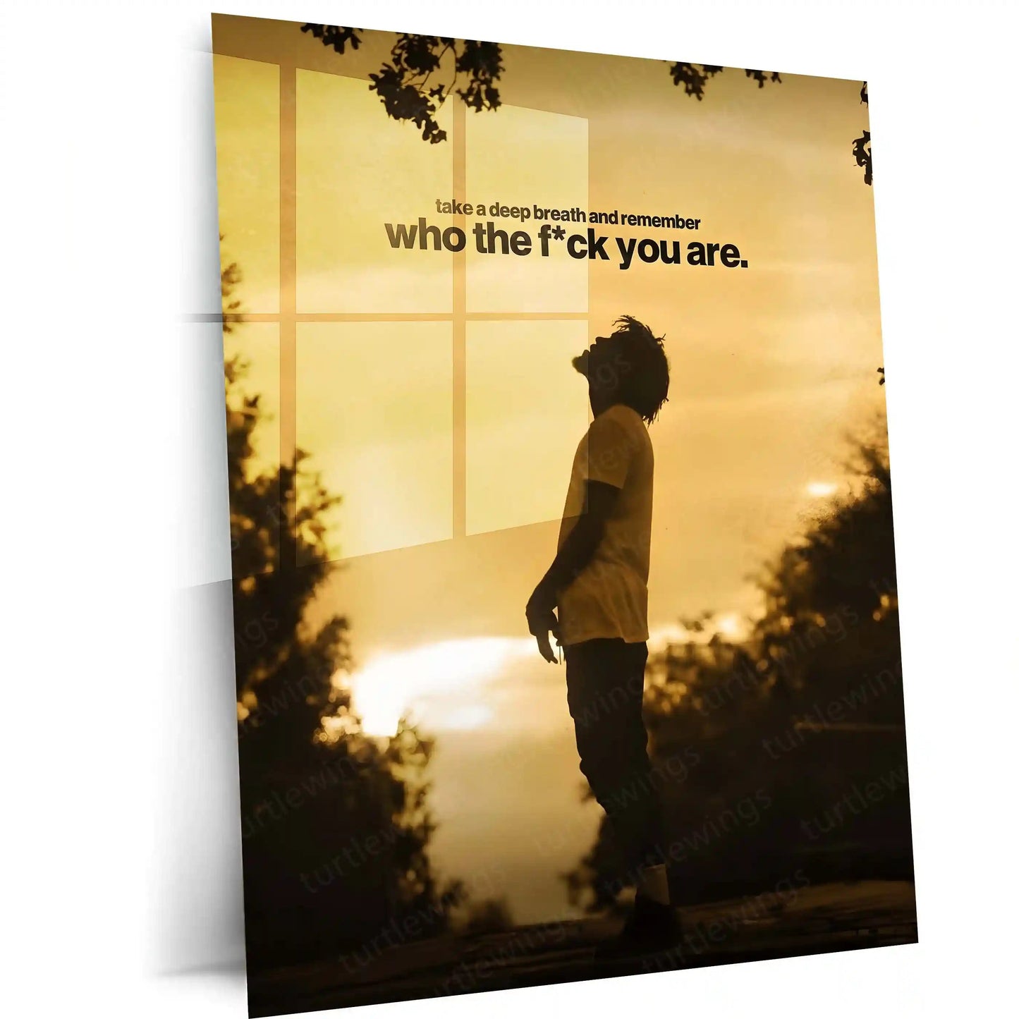 Quote Metal Poster | Remember Who You Are – Inner Strength Quote Metal Frame Self-Identity & Unshakable Confidence Motivational Wall Art | Calm Power Mindset Metal Poster - TURTLEWINGS