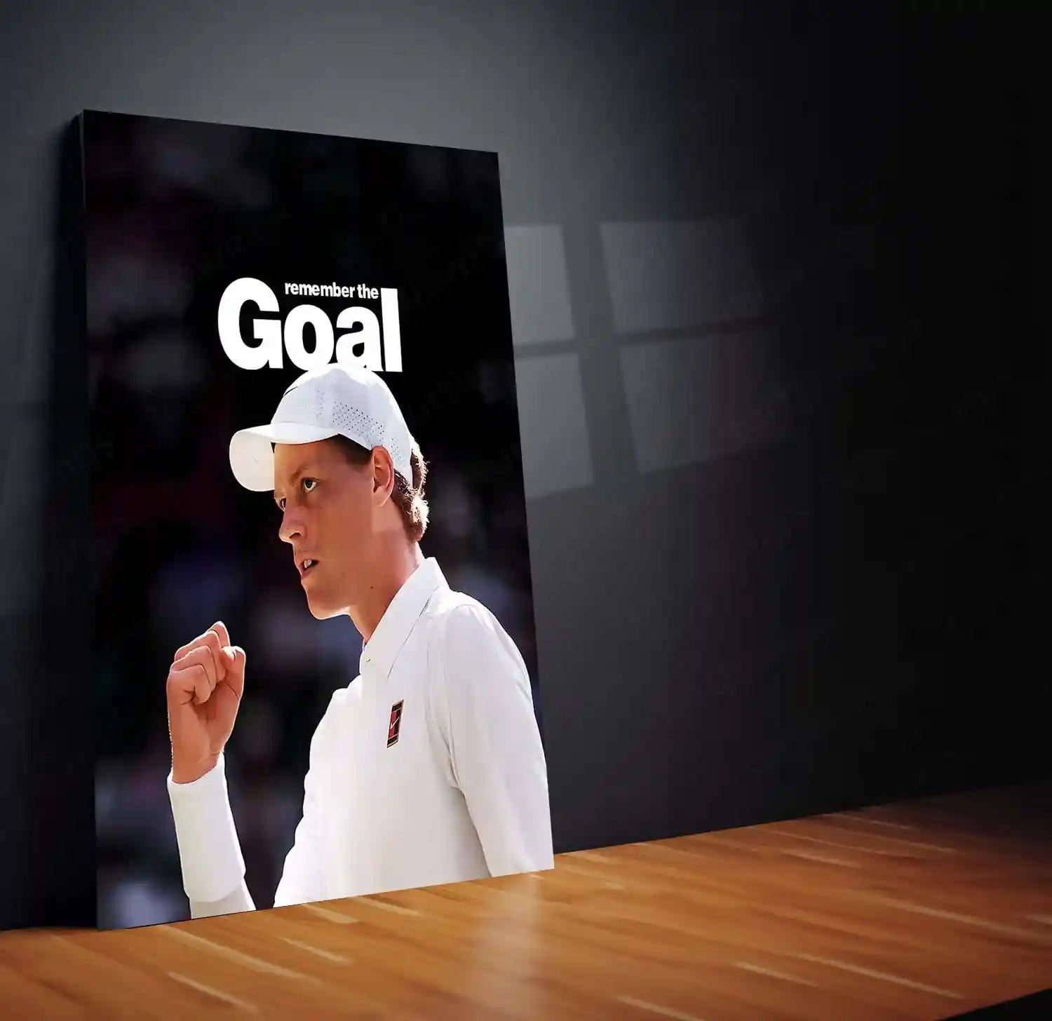 Quote Metal Poster | Jannik Sinner – Remember the Goal Metal Frame Unshakeable Focus & Elite Tennis Mindset Quote Wall Art | Championship Discipline Metal Poster - TURTLEWINGS