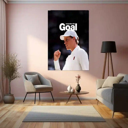 Quote Metal Poster | Jannik Sinner – Remember the Goal Metal Frame Unshakeable Focus & Elite Tennis Mindset Quote Wall Art | Championship Discipline Metal Poster - TURTLEWINGS