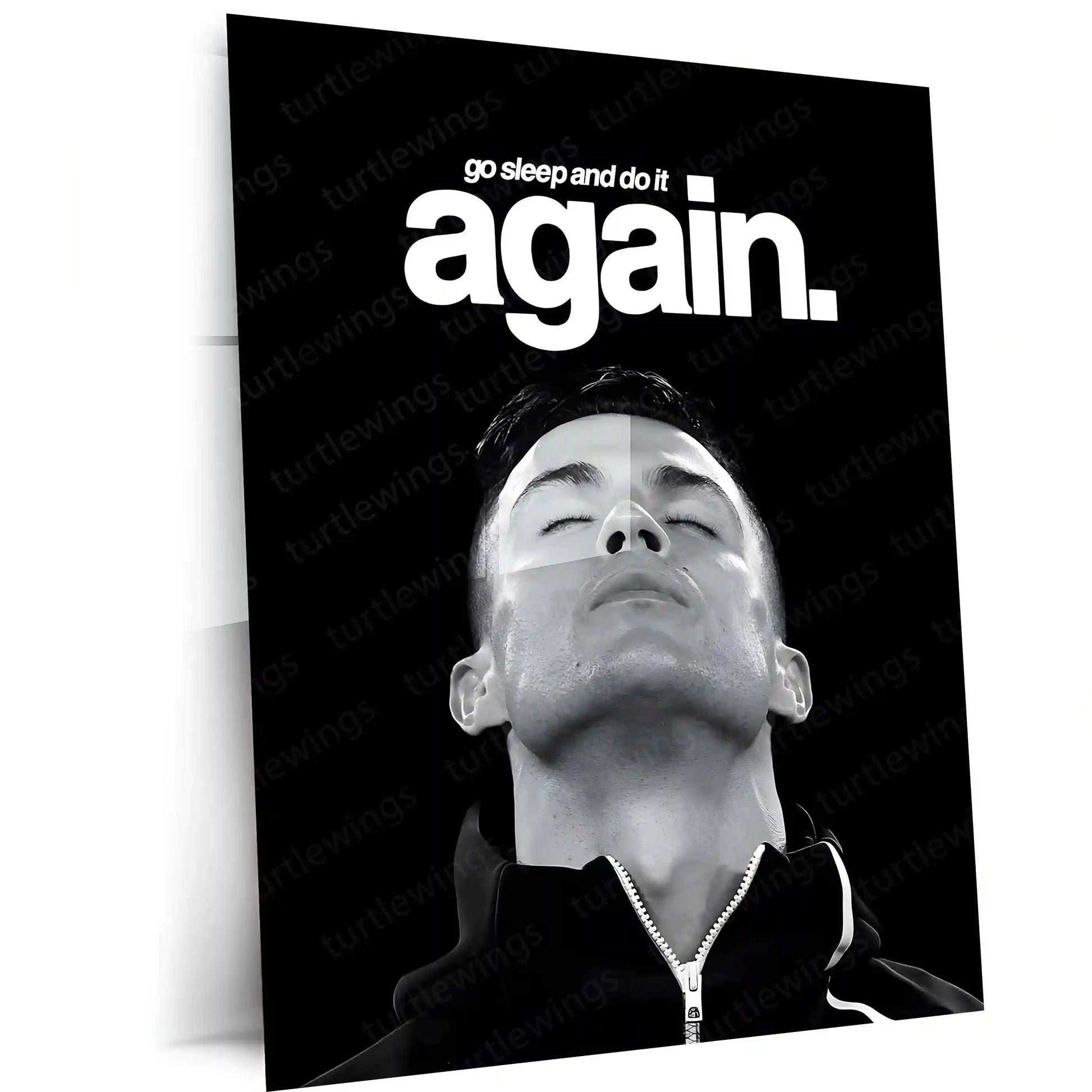 Quote Metal Poster | Cristiano Ronaldo – Reset & Rise Again Metal Frame Elite Discipline, Recovery & Comeback Mindset Wall Art | Relentless Consistency Quote Metal Poster - TURTLEWINGS 