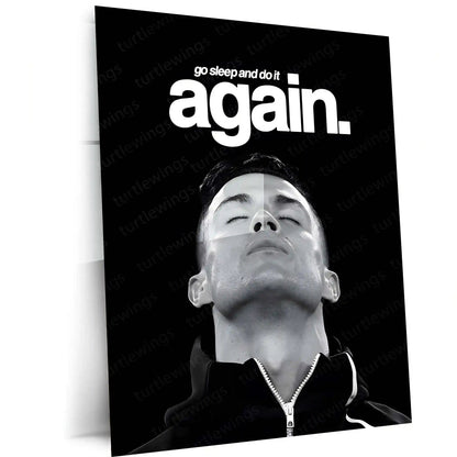 Quote Metal Poster | Cristiano Ronaldo – Reset & Rise Again Metal Frame Elite Discipline, Recovery & Comeback Mindset Wall Art | Relentless Consistency Quote Metal Poster - TURTLEWINGS 