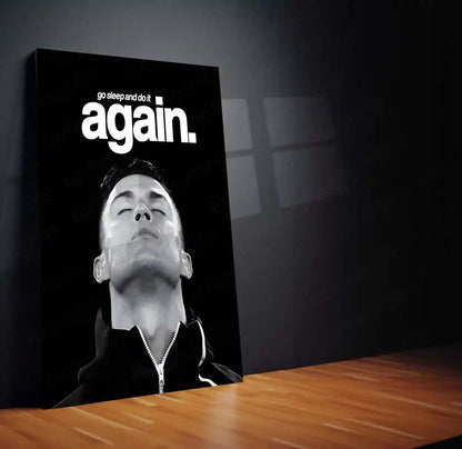 Quote Metal Poster | Cristiano Ronaldo – Reset & Rise Again Metal Frame Elite Discipline, Recovery & Comeback Mindset Wall Art | Relentless Consistency Quote Metal Poster - TURTLEWINGS 