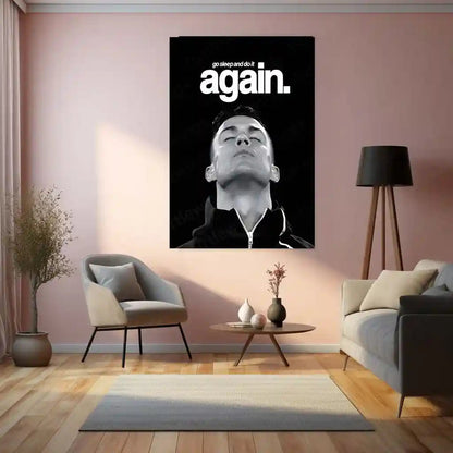 Quote Metal Poster | Cristiano Ronaldo – Reset & Rise Again Metal Frame Elite Discipline, Recovery & Comeback Mindset Wall Art | Relentless Consistency Quote Metal Poster - TURTLEWINGS 