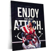Quote Metal Poster | Rocky Balboa – “ENJOY, but don’t ATTACH.” Quote Metal Frame Wall Art | Boxing Motivation Poster