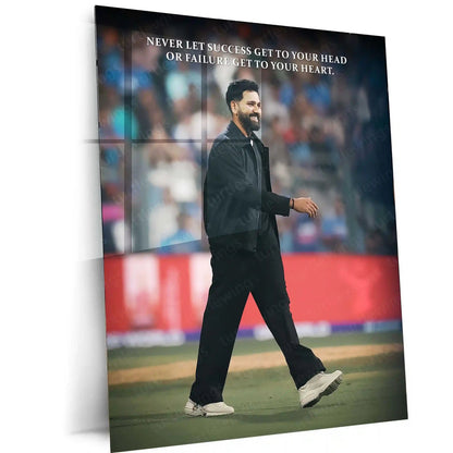 Cricket Metal Frame | Rohit Sharma – Calm Leader Cricket Wall Art | Team India - TURTLEWINGS