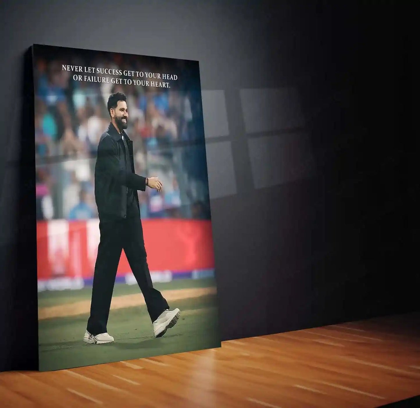 Cricket Metal Frame | Rohit Sharma – Calm Leader Cricket Wall Art | Team India - TURTLEWINGS