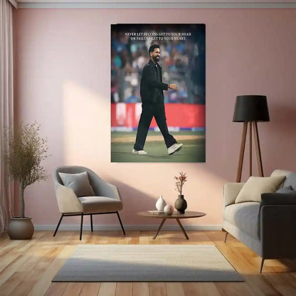 Cricket Metal Frame | Rohit Sharma – Calm Leader Cricket Wall Art | Team India - TURTLEWINGS