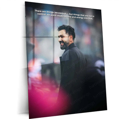 Cricket Metal Frame | Rohit Sharma – Focus & Control Cricket Wall Art | Team India - TURTLEWINGS