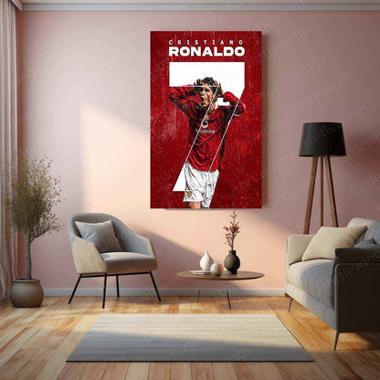 Cristiano Ronaldo Metal Poster – Football Legend Wall Art - TURTLEWINGS