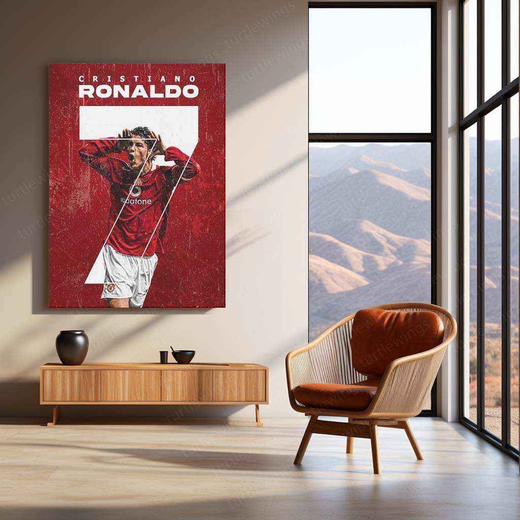 Cristiano Ronaldo Metal Poster – Football Legend Wall Art - TURTLEWINGS