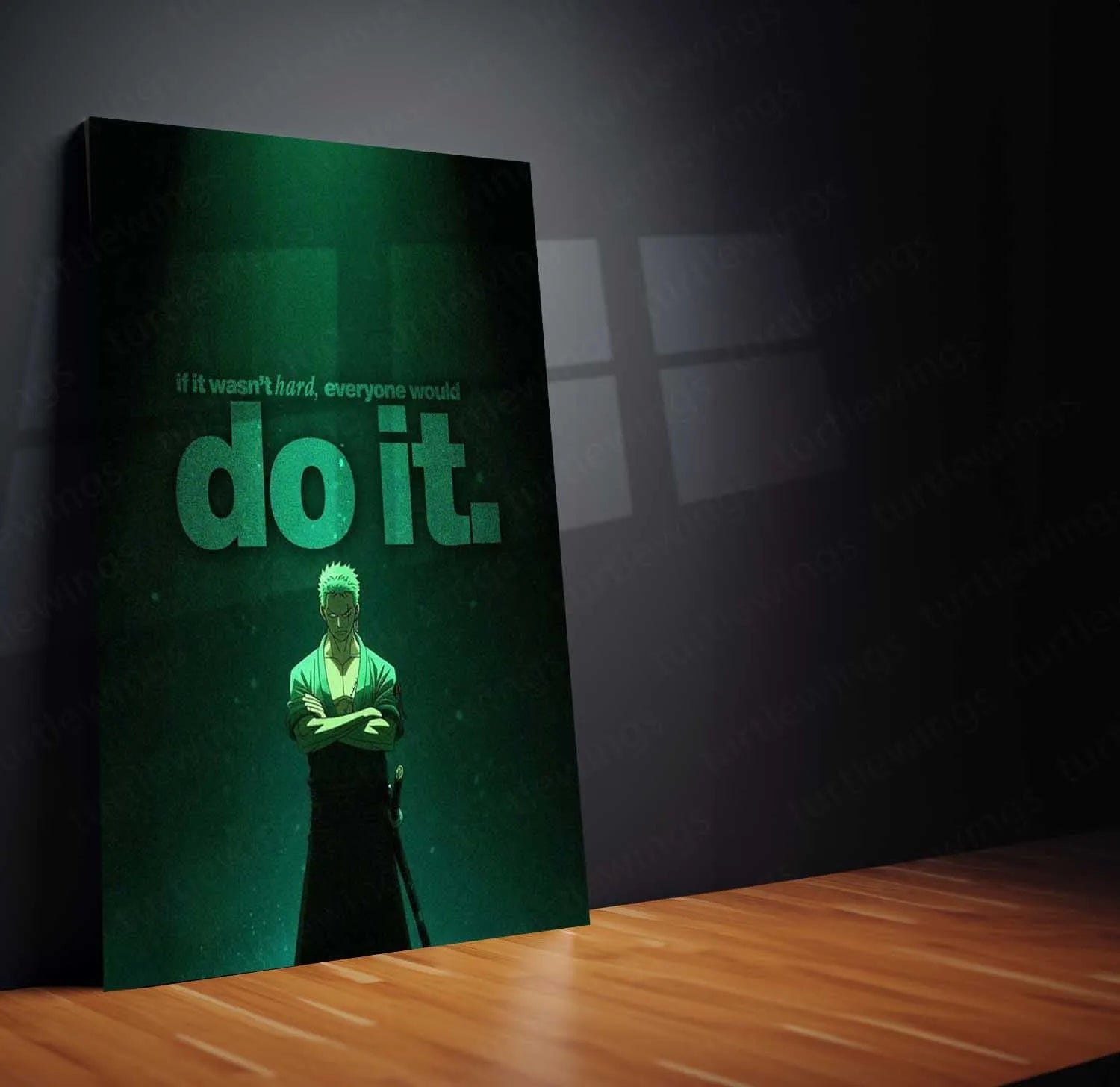 Quote Metal Poster | Roronoa Zoro – If It Wasn’t Hard, Everyone Would Do It | Discipline Mindset Metal Poster - TURTLEWINGS 