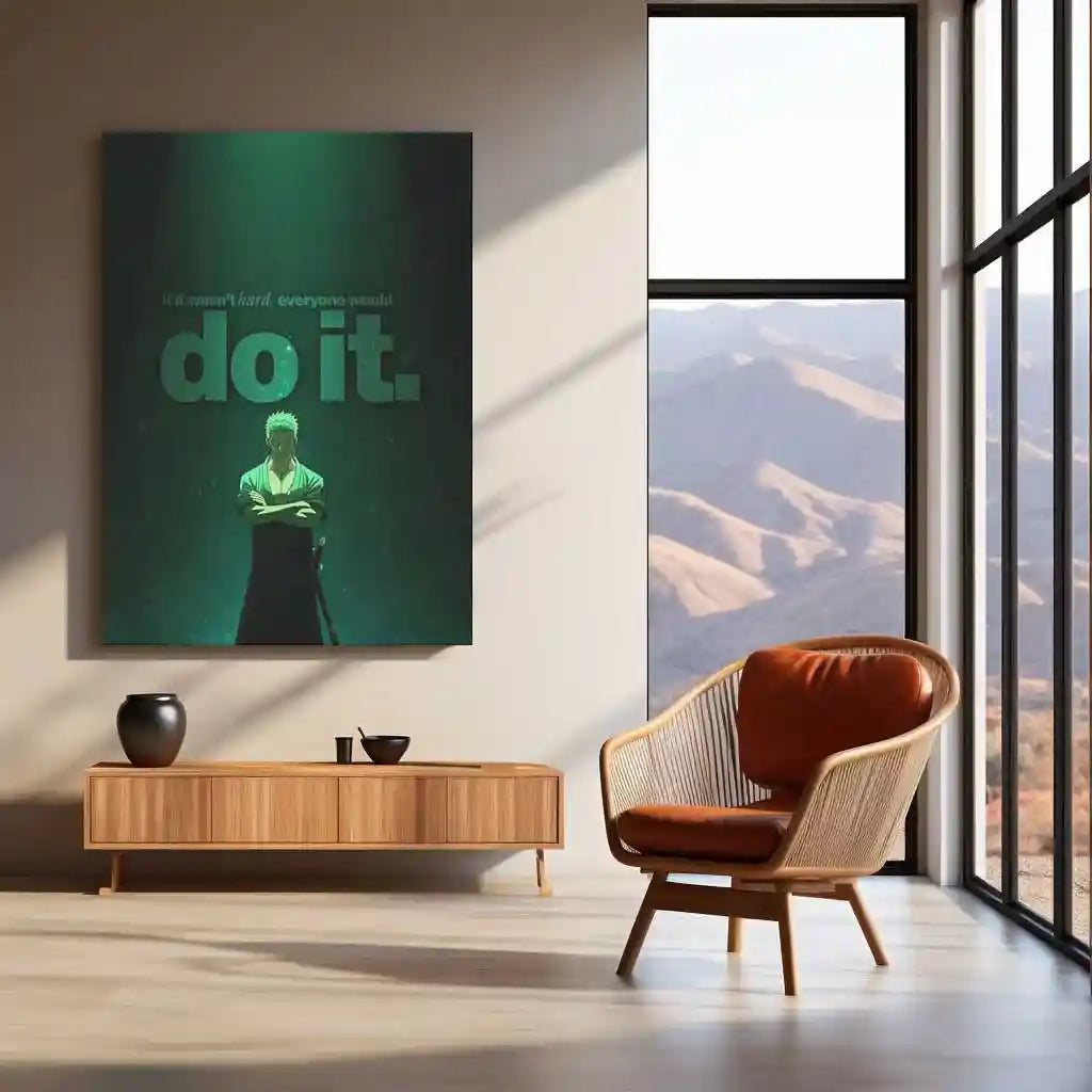 Quote Metal Poster | Roronoa Zoro – If It Wasn’t Hard, Everyone Would Do It | Discipline Mindset Metal Poster - TURTLEWINGS 