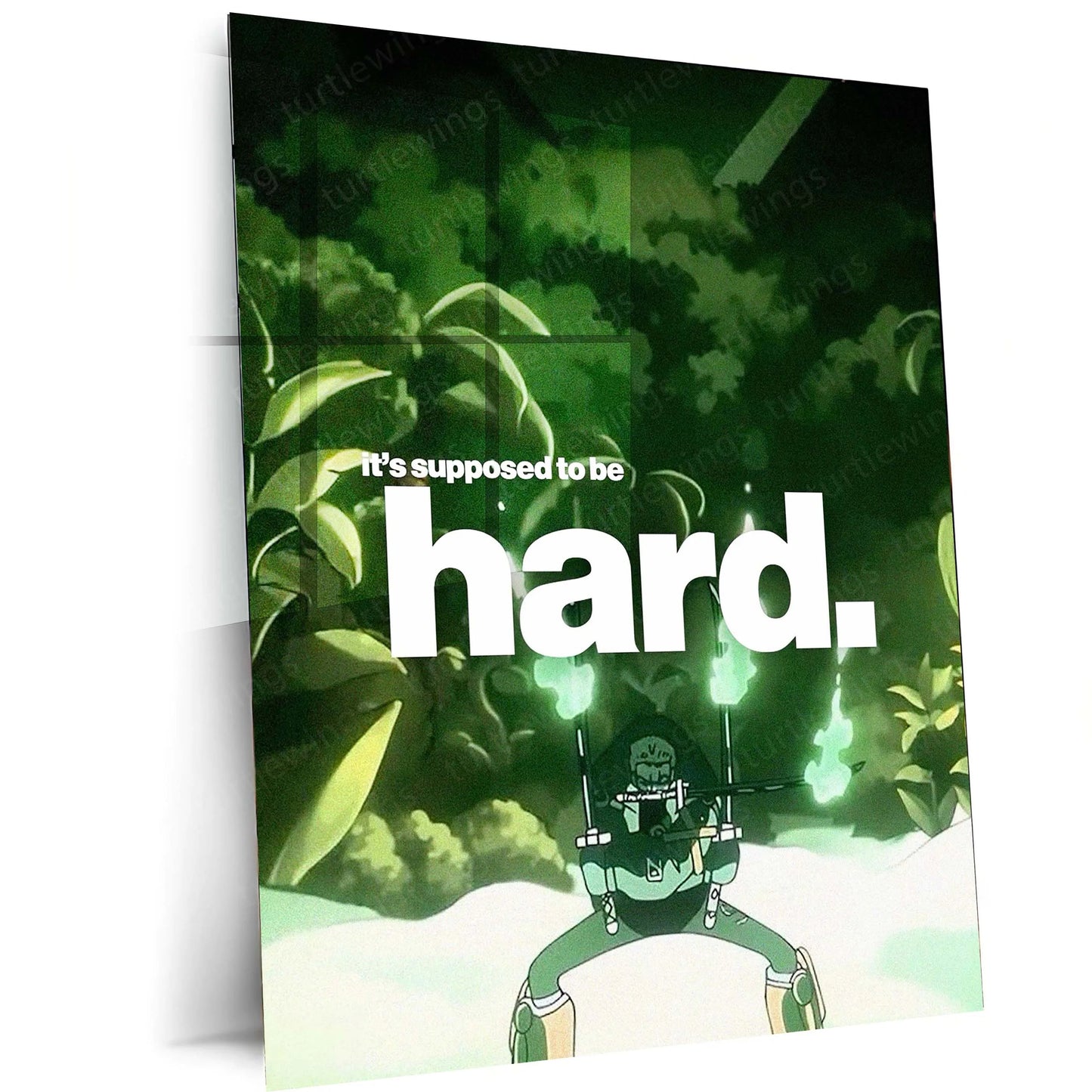 Quote Metal Poster | Roronoa Zoro – It’s Supposed to Be Hard | Elite Discipline Metal Poster - TURTLEWINGS