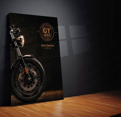 Bike Metal Poster Set of 3 | Royal Enfield Continental GT 650 Café Racer Spirit Triptych Wall Art