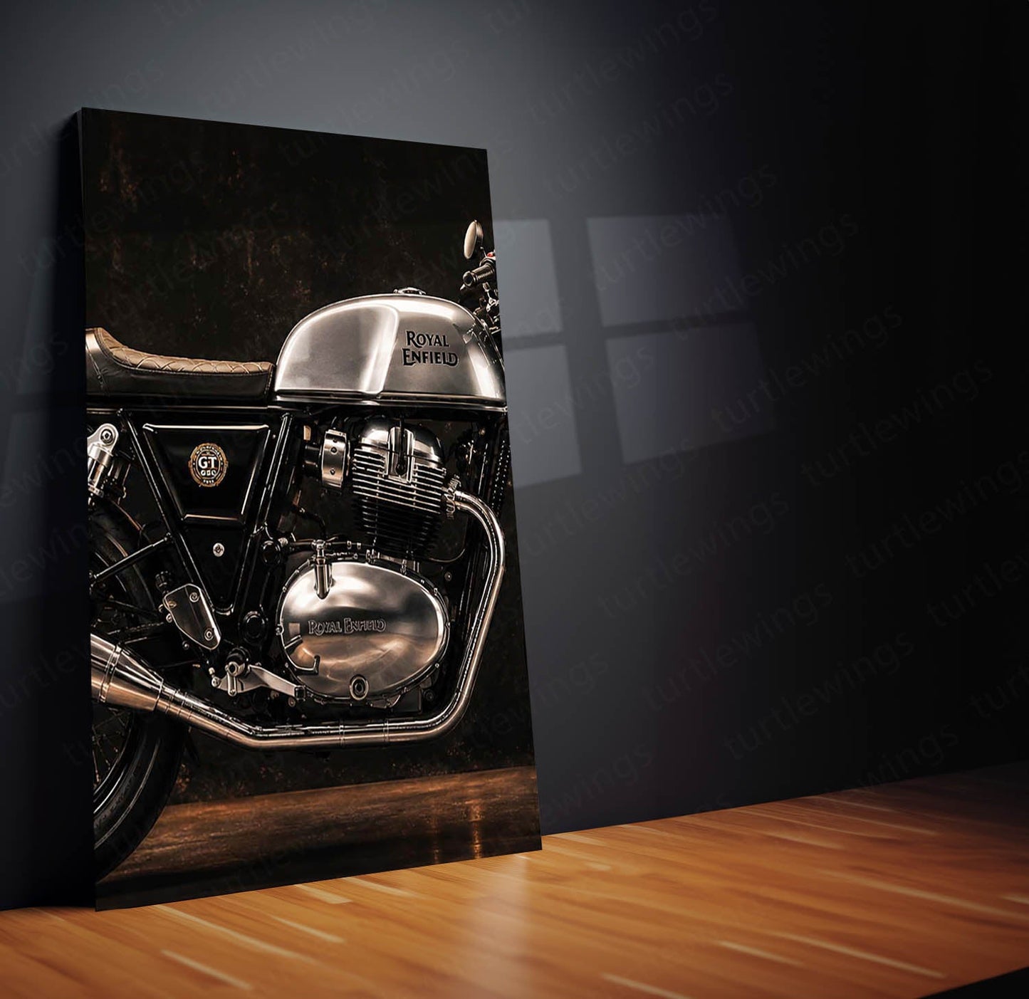 Bike Metal Poster Set of 3 | Royal Enfield Continental GT 650 Café Racer Spirit Triptych Wall Art