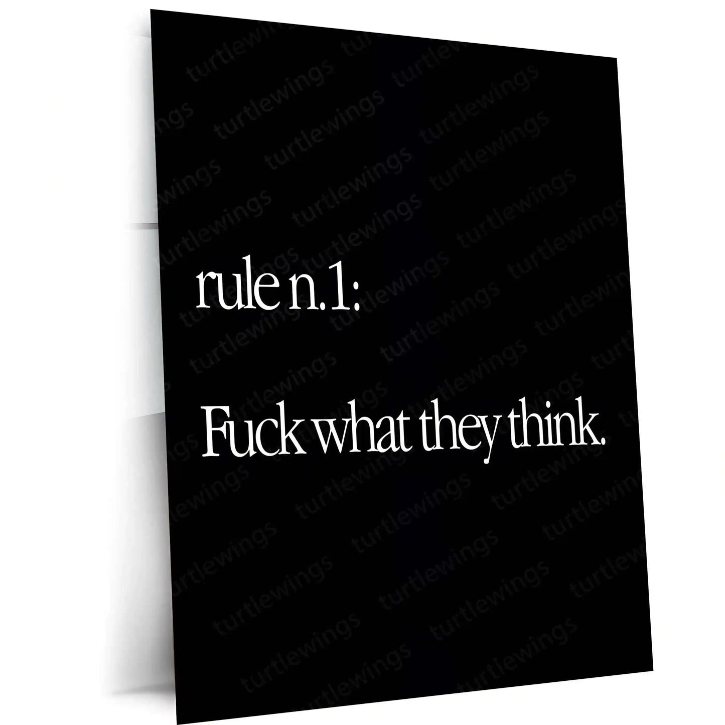 Quote Metal Poster | Rule No. 1 Metal Frame | Zero Approval Mindset Wall Art | Bold Quote Metal Poster - TURTLEWINGS