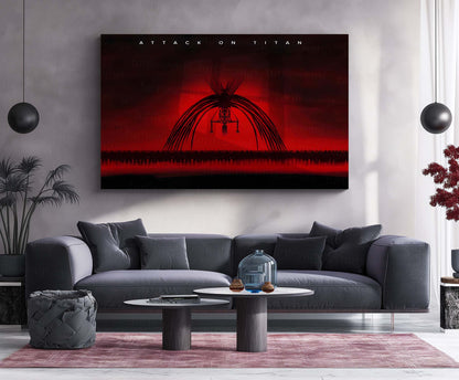 Anime Metal Poster | Rumbling – Attack On Titan Metal Poster | Dark Anime Wall Art | Metal Poster