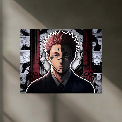 Jujutsu Kaisen Sukuna Neon LED Metal Frame | Ryomen Sukuna Anime Poster | Cursed King Wall Art - TURTLEWINGS