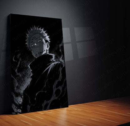Ryomen Sukuna Shadow Monarch Metal Poster | Dark Anime Wall Art | Jujutsu Kaisen Inspired