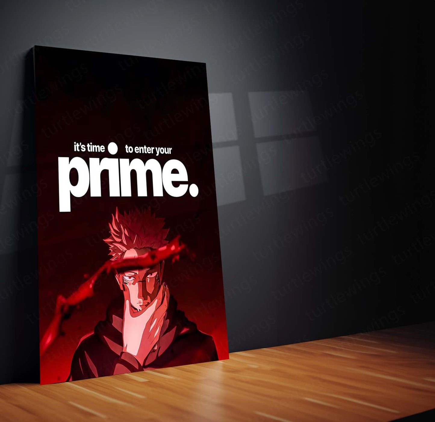 Ryomen Sukuna "It's Time to Enter Your Prime" Metal Print | Dark Anime Motivation Wall Art | Premium Jujutsu-Inspired Poster