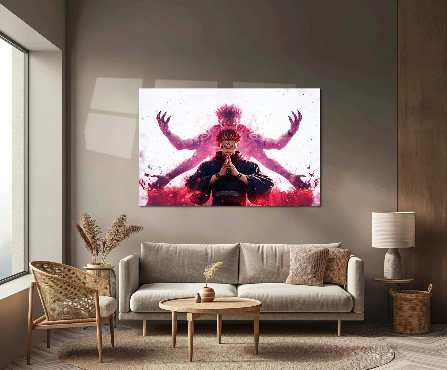 Anime Metal Poster | Ryomen Sukuna Dual Form Metal Poster | Jujutsu Kaisen Anime Wall Art | Premium Aluminum Print