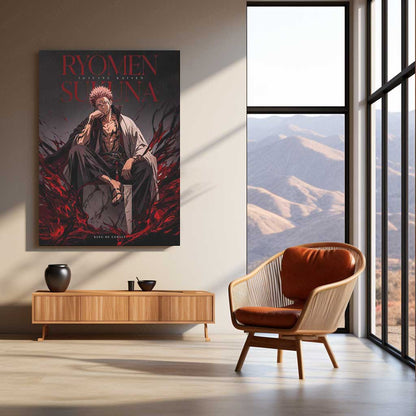 Anime Metal Poster | Ryomen Sukuna Metal Poster | King of Curses Anime Wall Art | Premium Aluminum Print