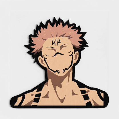 Ryomen Sukuna Cursed King Pose Floor Mat (3 mm Thick) | Jujutsu Kaisen Anime Cut-Out Flat Rug for Bedroom, Gaming Room & Otaku Home Decor