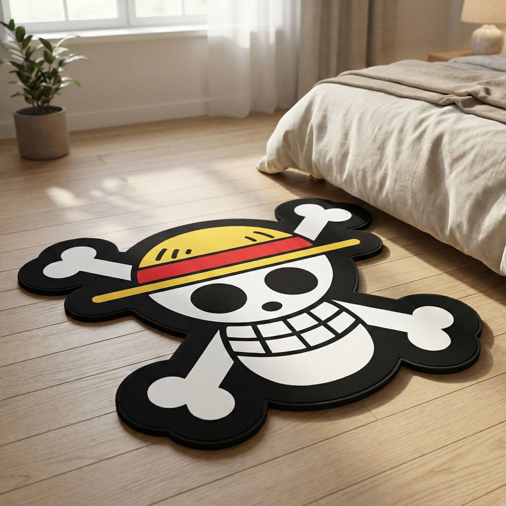 Straw Hat Pirate Skull Floor Mat (3 mm Thick) | Anime-Inspired Pirate ...