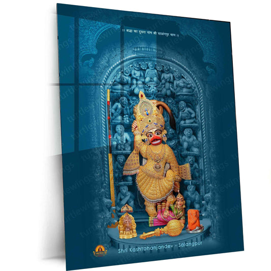Sarangpur Hanuman Metal Poster – Divine Spiritual Wall Art | Bajrangbali Blessings - TURTLEWINGS