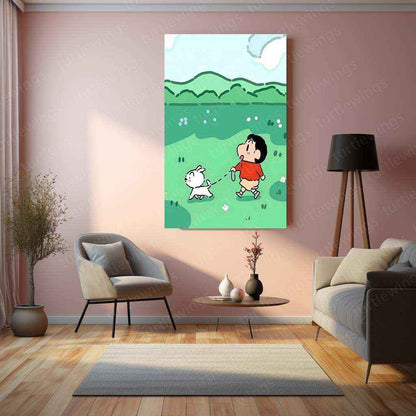 Shinchan Metal Poster – Fun & Playful Anime Wall Art | Cartoon Decor - TURTLEWINGS