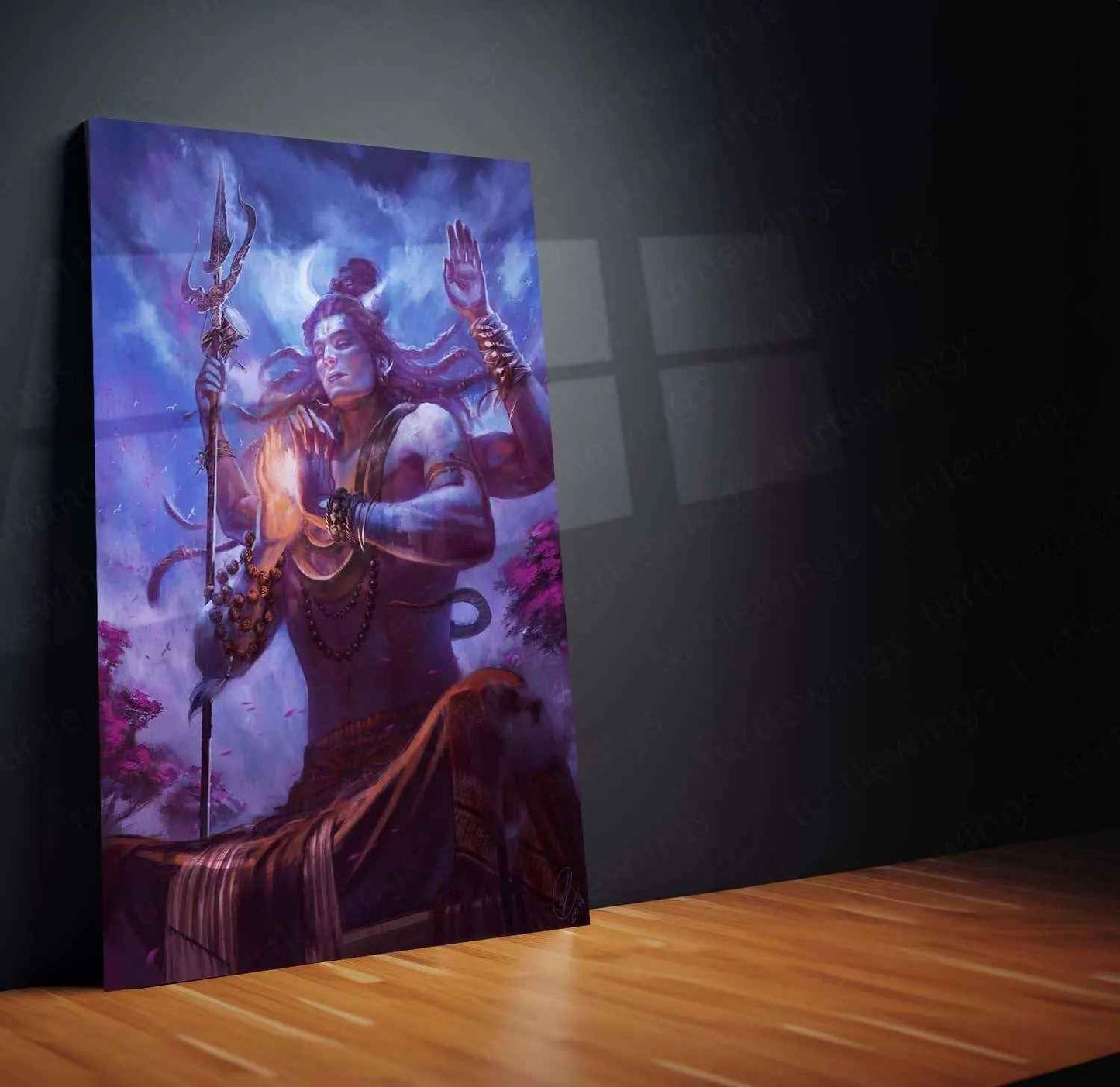 Lord Shiva Metal Poster – Divine Mahadev Wall Art | Hindu Spiritual Decor - TURTLEWINGS