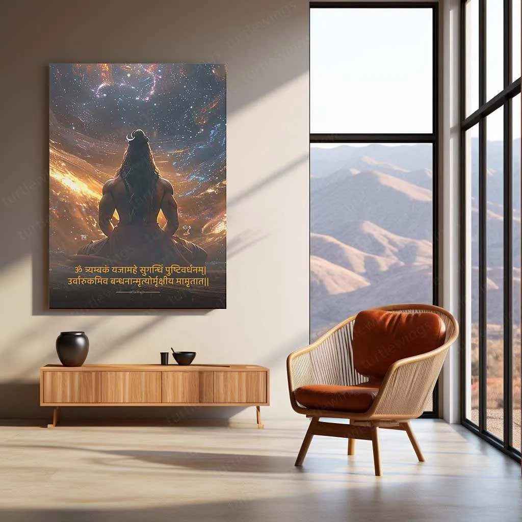 Mahadev Shiva Metal Poster – Divine & Powerful Wall Art - TURTLEWINGS