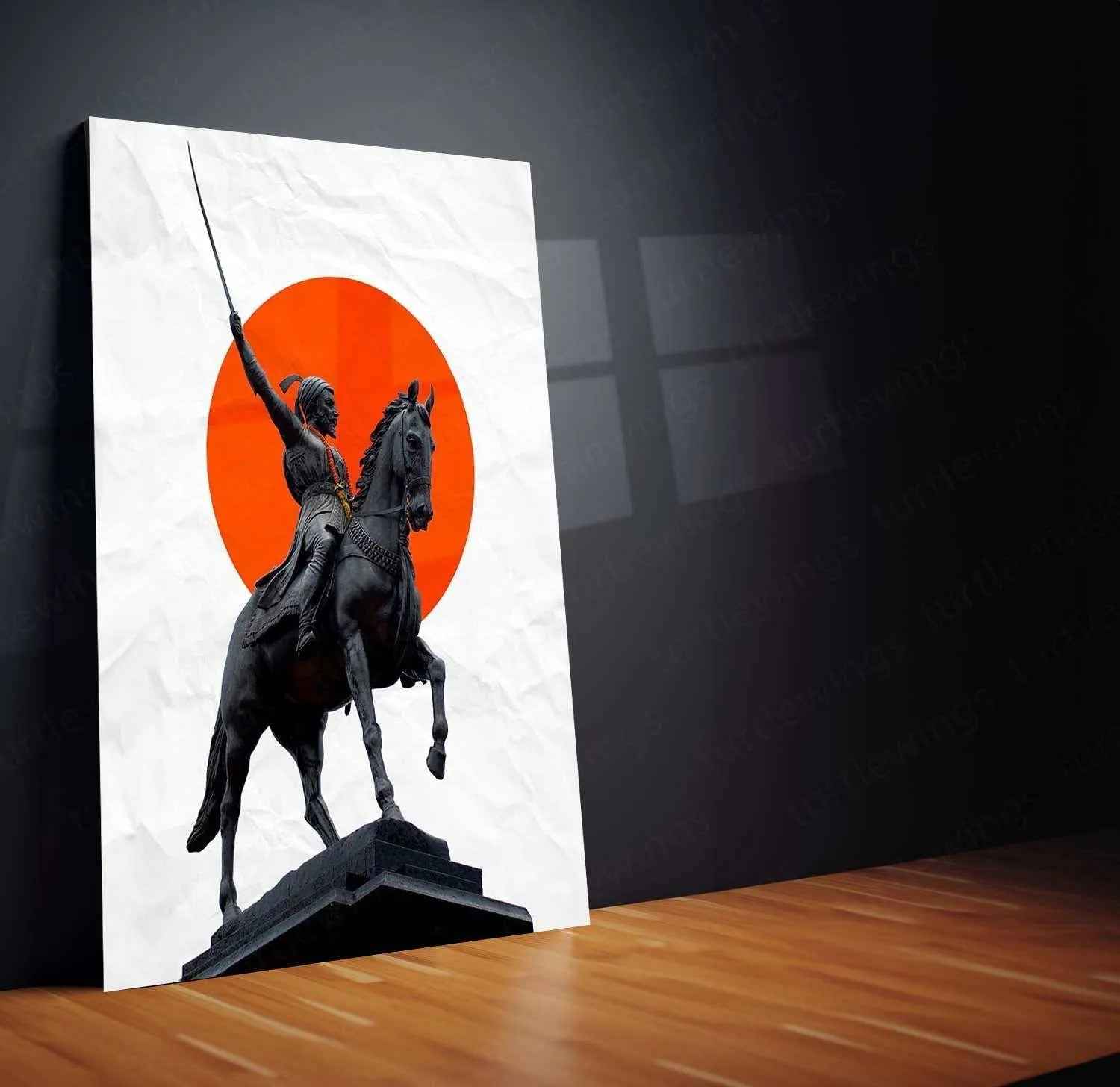 Chhatrapati Shivaji Maharaj Metal Poster – Maratha Warrior King Wall Art | Historical Decor - TURTLEWINGS