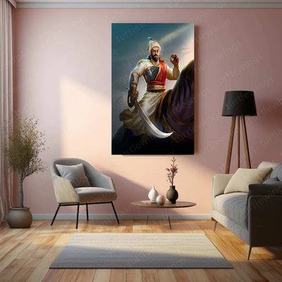 Chhatrapati Shivaji Maharaj Metal Poster – Maratha Warrior King Wall Art 2 - TURTLEWINGS