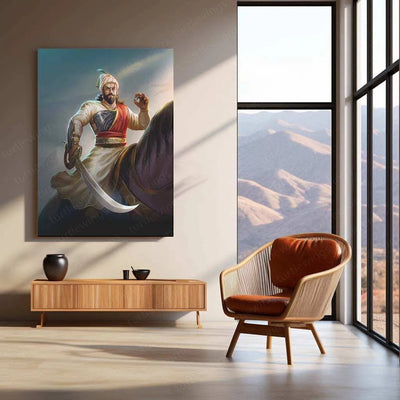 Chhatrapati Shivaji Maharaj Metal Poster – Maratha Warrior King Wall Art 2 - TURTLEWINGS