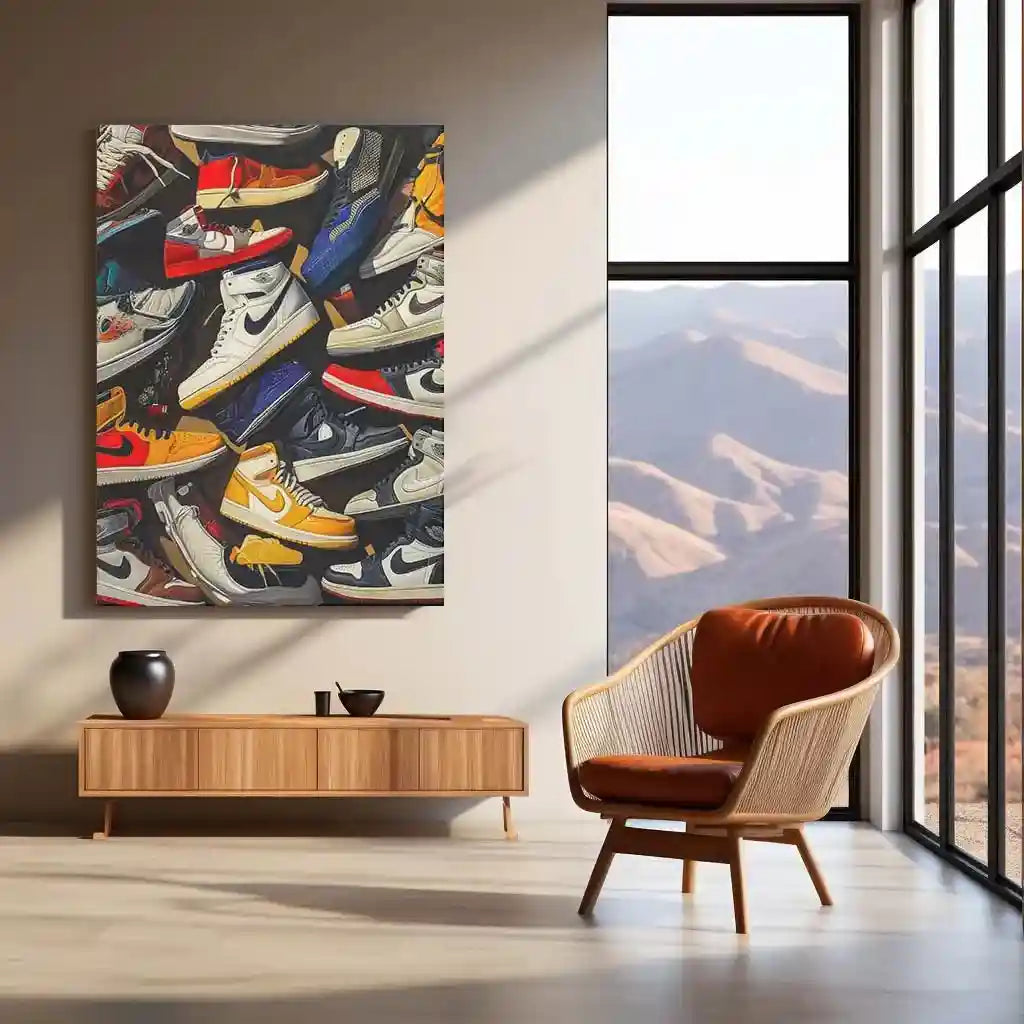 Abstract Metal Poster | Nike Sneaker Art Metal Poster – Bold & Stylish Decor 05 - TURTLEWINGS