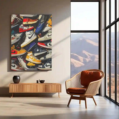 Abstract Metal Poster | Nike Sneaker Art Metal Poster – Bold & Stylish Decor 05 - TURTLEWINGS